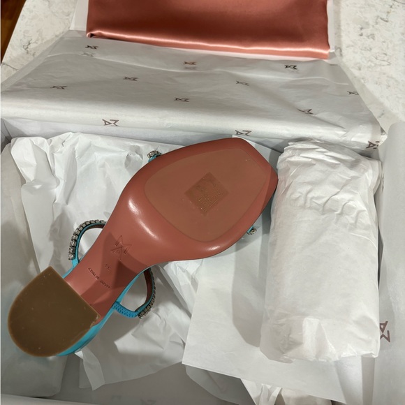 AMINA MUADDI Blue Gilda Sandal NWT - Picture 8 of 9